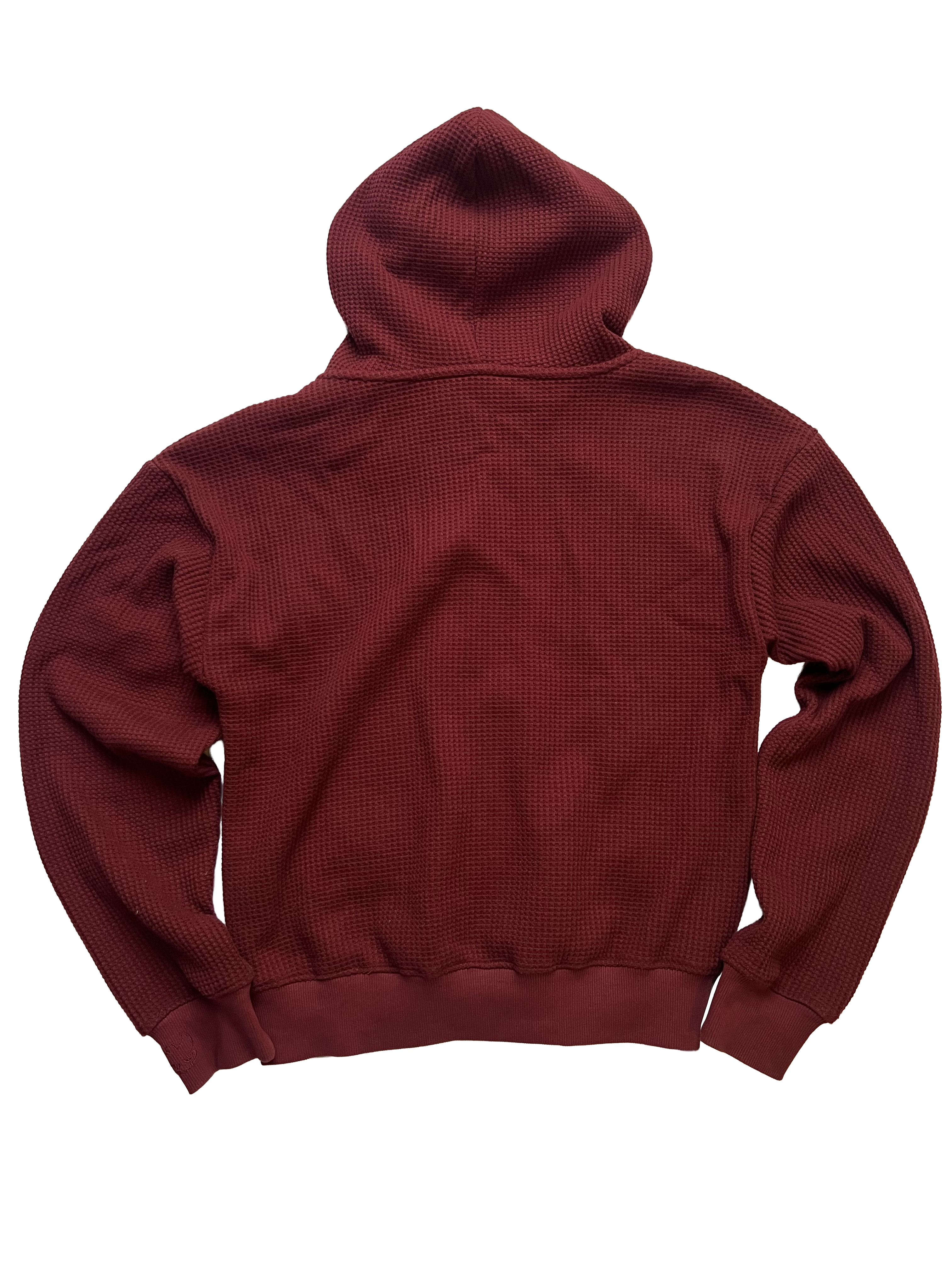 WAFFLE KNIT ZIP UP (BORDEAUX)